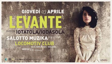 LEVANTE in concerto a  Salotto Muzika Bologna. In apertura IOTATOLA