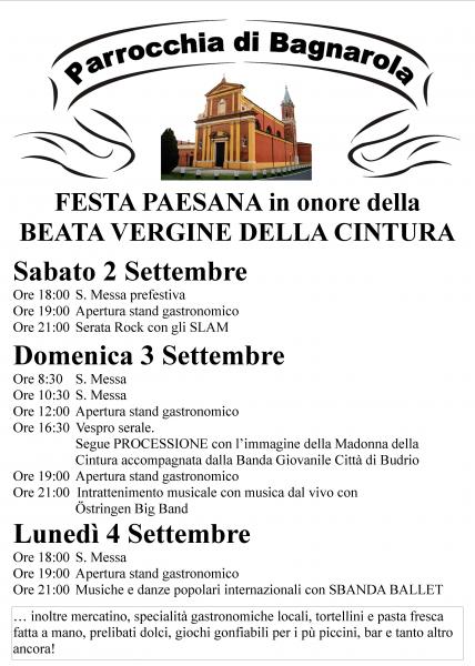 Festa Paesana in onore della Beata Vergine della Cintura