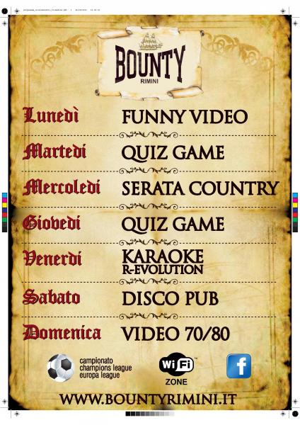PROGRAMMAZIONE INVERNALE BOUNTY RIMINI